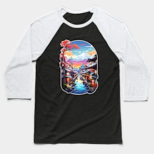 Japanese landscape with vintage Baseball T-Shirt